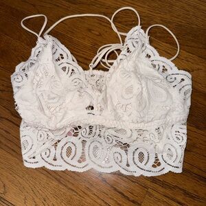 Victoria's Secret White Lace Bralette with Scalloped Hem